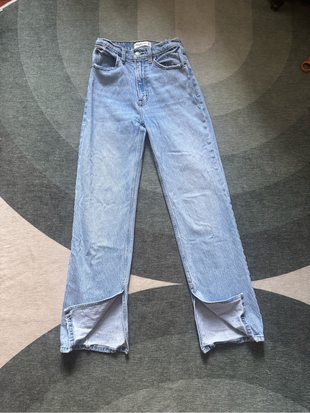Abercrombie & Fitch Light Blue Wide-Leg Jeans with Front Slits